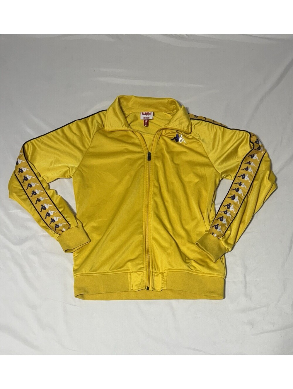 Kappa Track Jacket Mens M Yellow & Purple Banda Logo Full Zip Athletic Sports